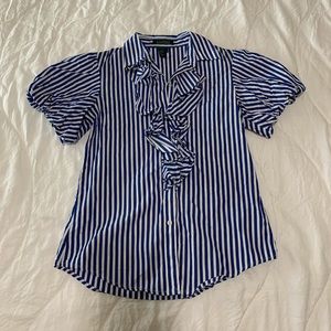 Lauren Ralph Lauren pin striped puffy sleeve shirt